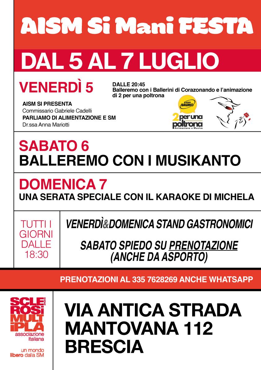 AISM Si Mani FESTA: a Brescia, dal 5 al 7 luglio