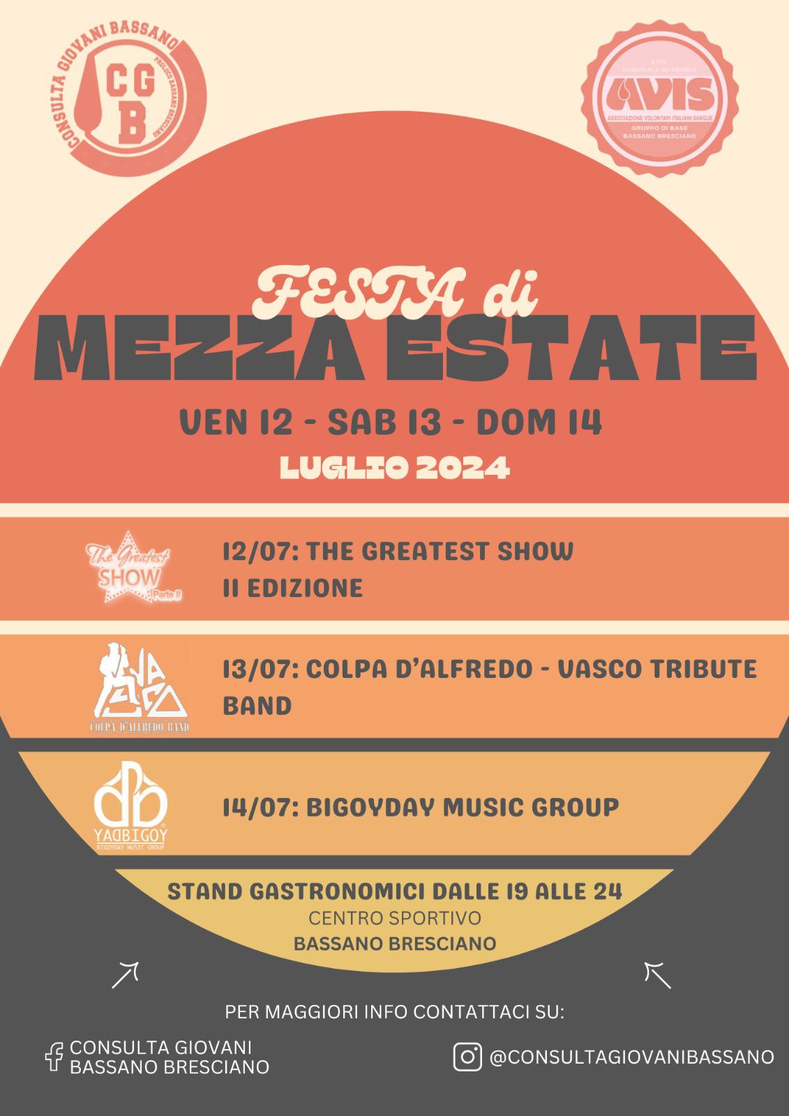 A Bassano Bresciano torna la Festa di Mezza Estate! Dal 12 al 14 luglio!