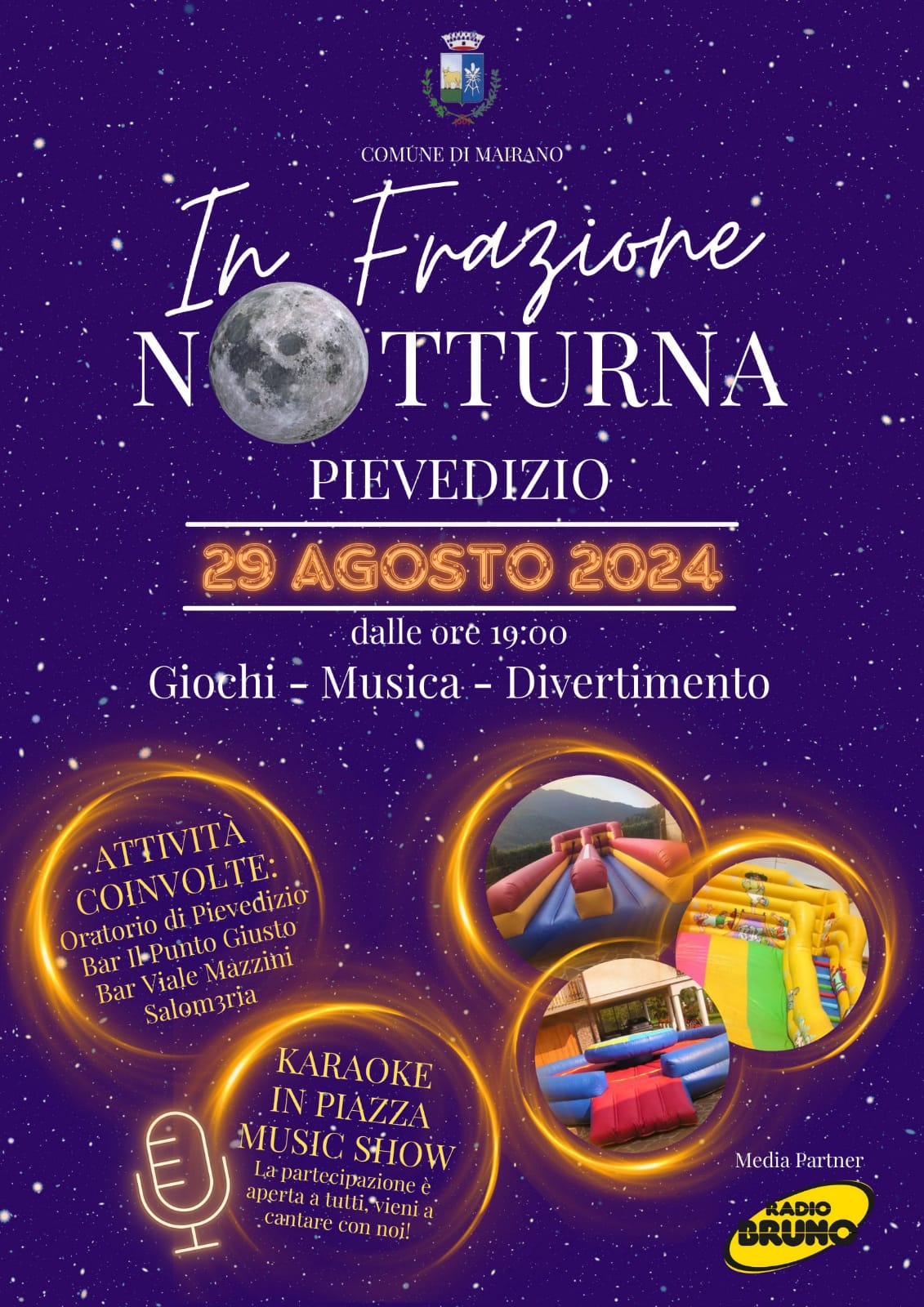 Il 29 agosto a Pievedizio (Mairano) una grande festa con "In frazione notturna"