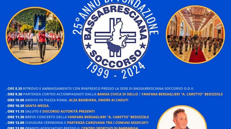 Celebrazione del 25° Anniversario di Bassabresciana Soccorso OdV