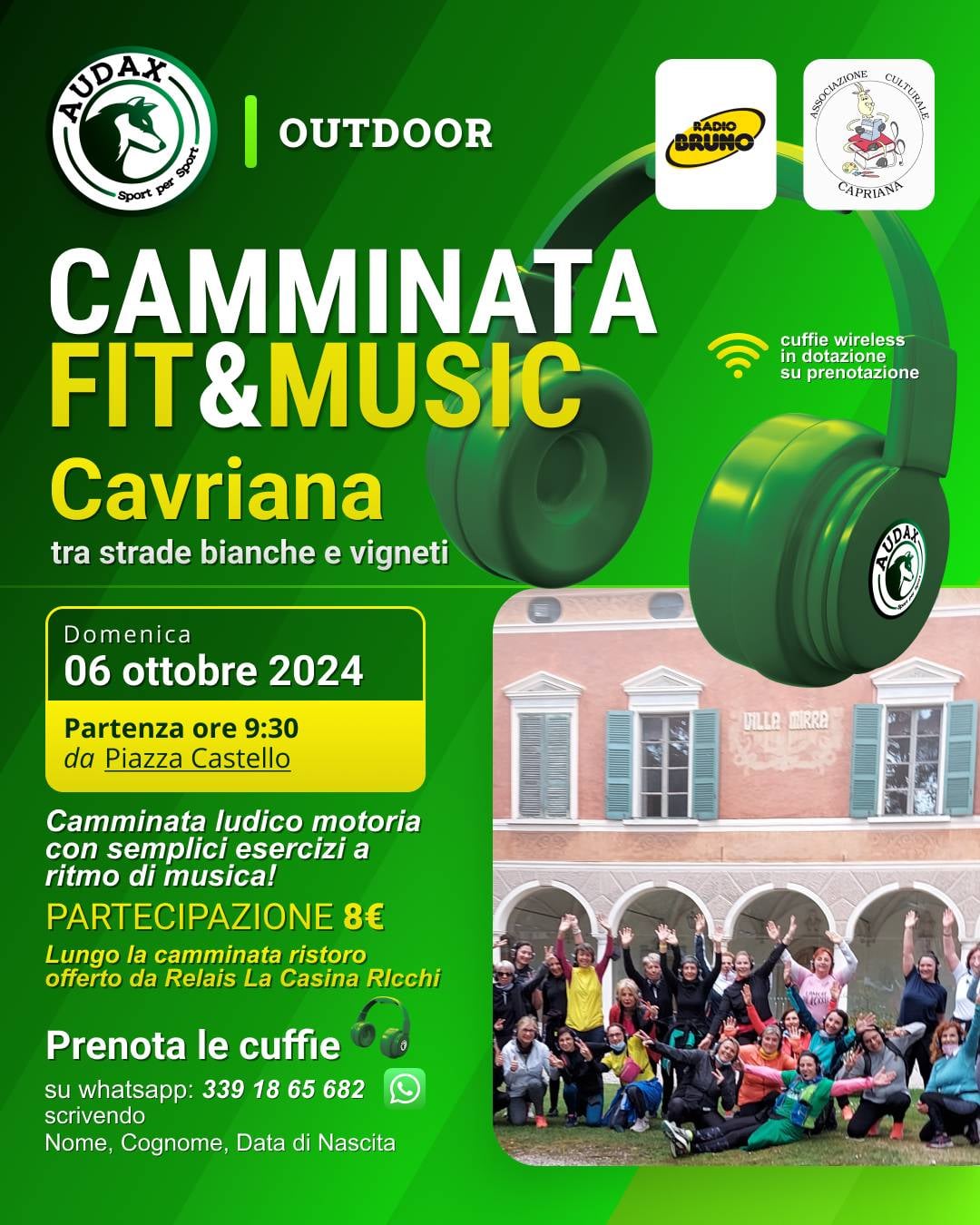 Domenica 6 ottobre, torna la camminata Fit&Music a Cavriana!