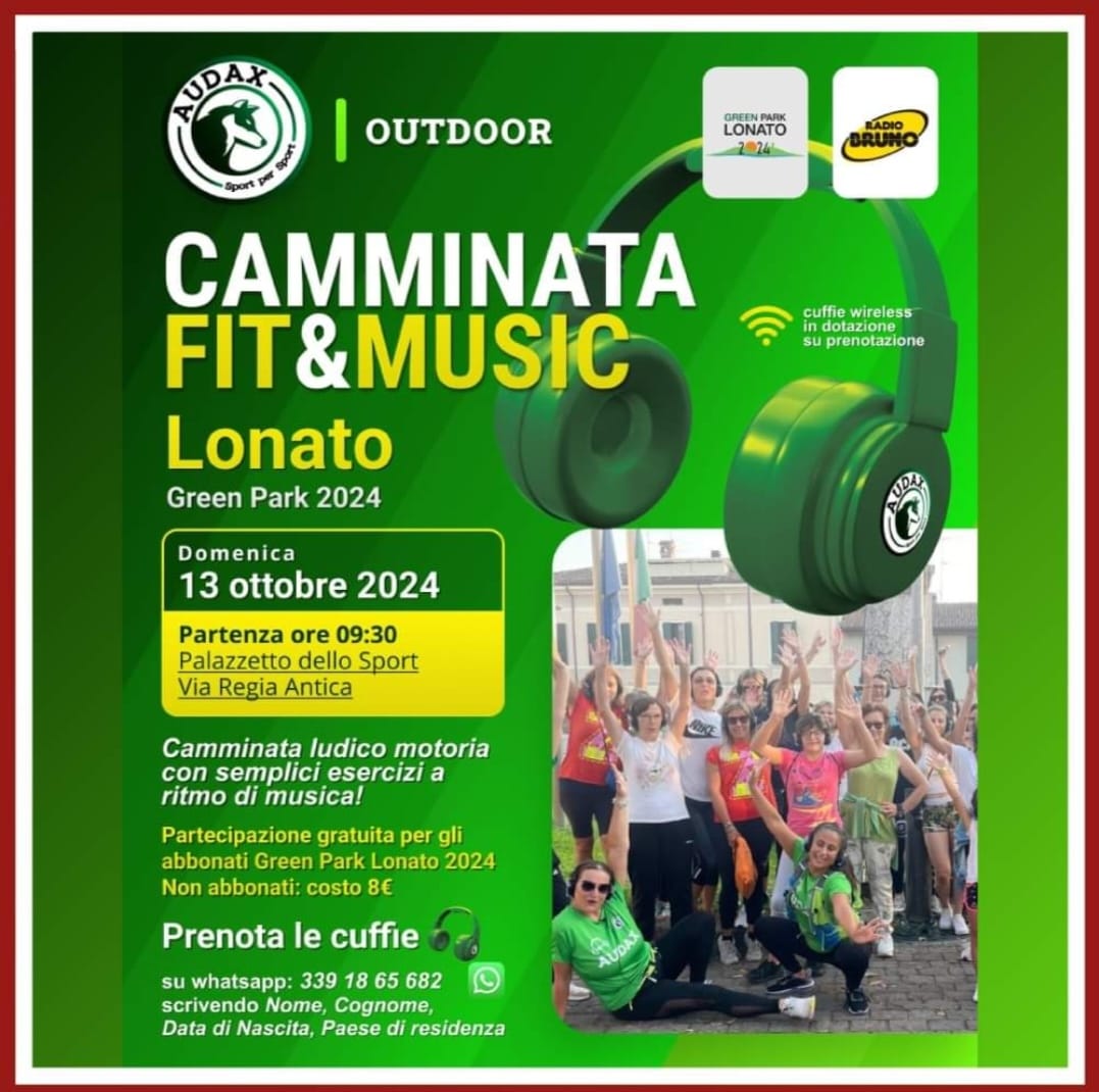 La camminata Fit&Music torna domenica 13 ottobre a Lonato!