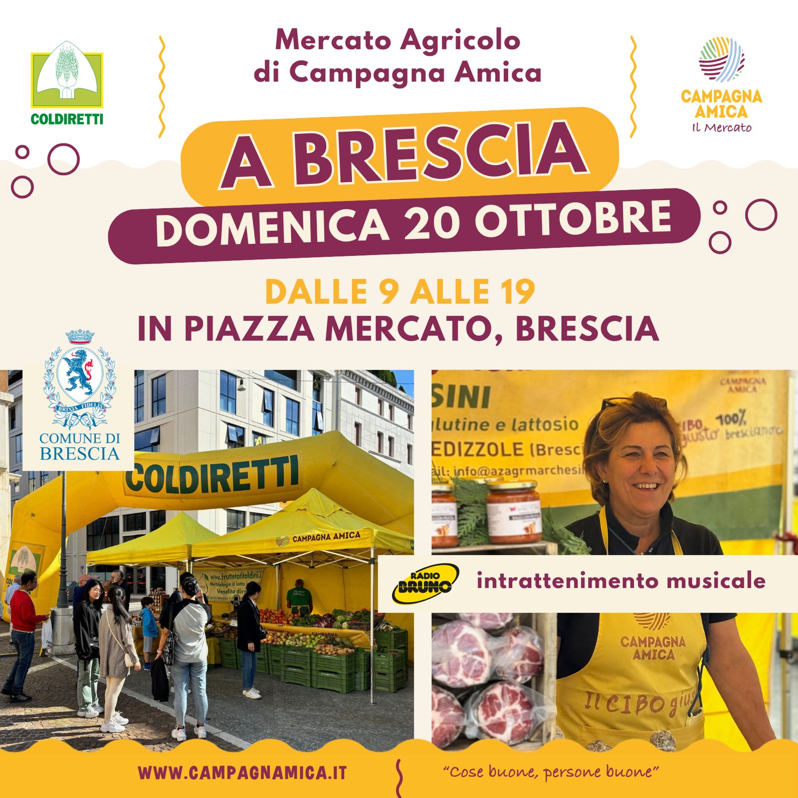 Domenica 20 ottobre, appuntamento in piazza Mercato a Brescia