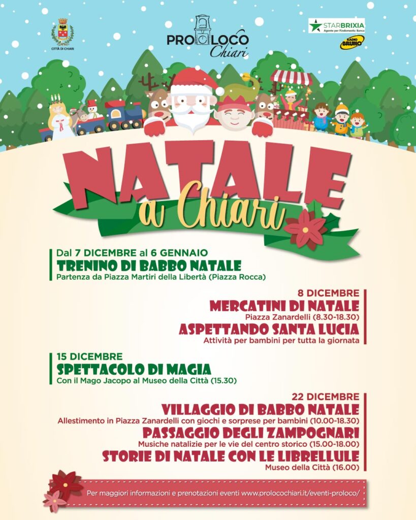 Dall’1 dicembre al 6 gennaio: a Chiari arriva il Natale!!